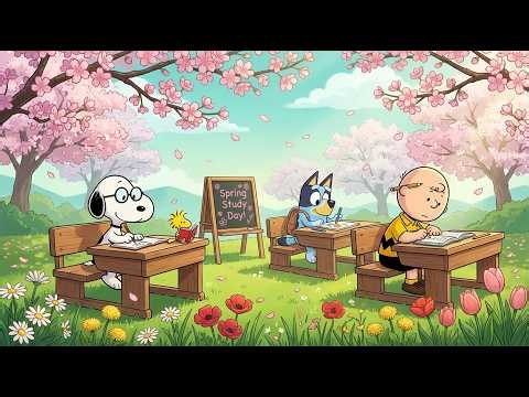 Spring Study Classroom with Snoopy 🌸📚 Cozy Jazz Lofi for Classroom Music & Calm Focus