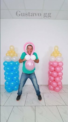 BABY SHOWER decoration at home 👶🍼 balloon decoration ideas #gustavogg #shorts #baby #babyshower