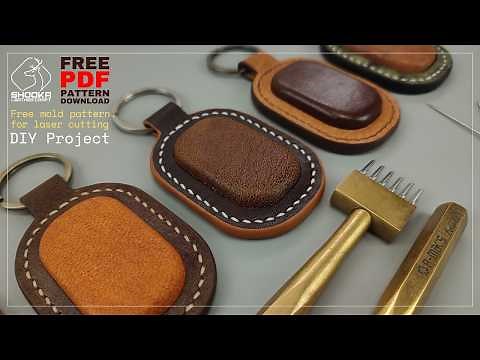 How to make a project from leather scraps | Keychain with molding method | Free mold pattern