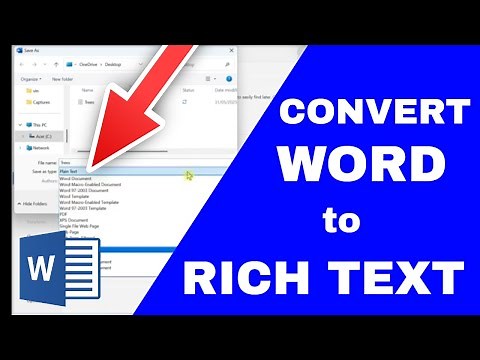 How to Convert a Word Document to Rich Text Format (RTF) | .DOC to .RTF File Conversion