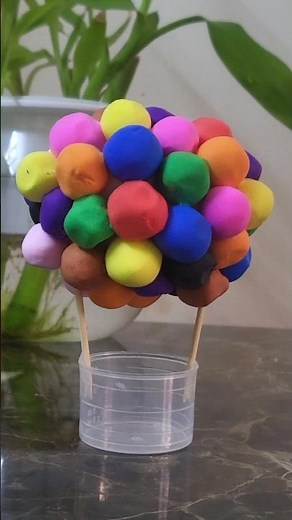 Parachute Craft with Clay #claycraft #multicolor #easycraftidea #jeenascraftingcorner #utubeshort