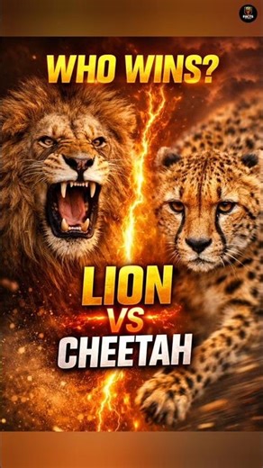Lion vs Cheetah 🦁🐆 | Who Will Win? Shocking Facts #shorts