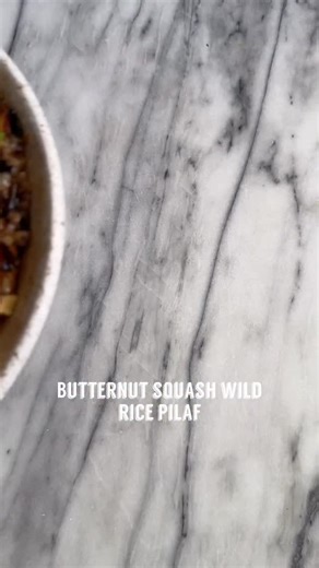 BUTTERNUT SQUASH WILD RICE PILAF If you are looking for a side dish that is sure to be a crowd pleaser. Make this butternut squash wild rice pilaf. It’s loaded with all the holiday flavors and super easy to make. Butternut Squash Wild Rice Pilaf: Wild Rice Pilaf: 1 cup organic wild rice 2 cups Chicken bone broth (substitute vegetable broth or water) 1 Tbsp ghee or any oil you like 1 celery stalk diced 1 carrot diced 1/2 cup diced yellow onion 2 Tbsp diced fresh sage 1 Tbsp diced fresh rosemary 1