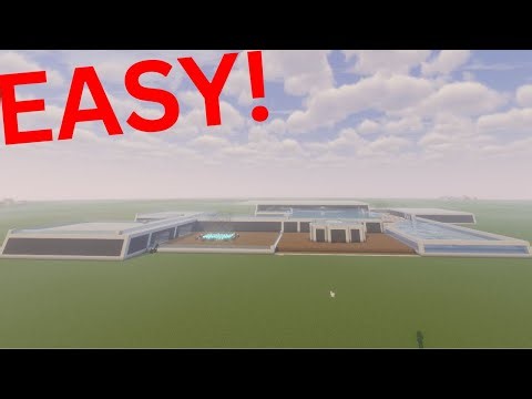 Minecraft: Modern Mansion Tutorial + Interior Build ( easy )