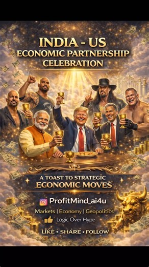 @profitmind_ai4u on Instagram: "🤝 India–US Economic Partnership isn’t about headlines. It’s about capital, supply chains & long-term growth. When two large economies align, 📈 markets don’t react emotionally — they reposition strategically. Trade flows change. Investment themes evolve. Opportunities shift quietly. Logic over hype. Always. What sectors do you think benefit the most from this partnership? 👇 💬 Comment | 👍 Like | 🔁 Share | ➕ Follow @ProfitMind_ai4u"