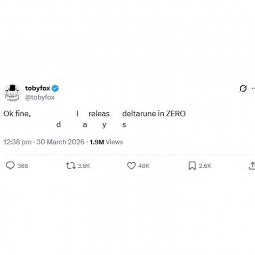 Deltarune Releases in ZERO DAYS