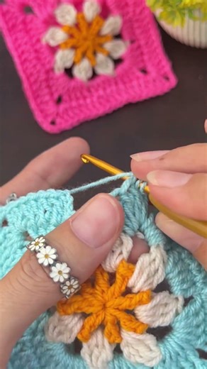 Wow crochet square pattern easy crochet 🫰🏻💯😍