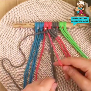 Diy macrame tutorial, Colour block pattern 💚❤️ | Hobby Knitting Decoration Ideas
