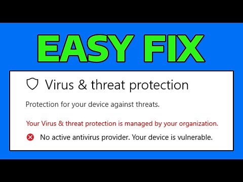 How To Fix No Active Antivirus Provider Your Device Is Vulnerable Error in Windows