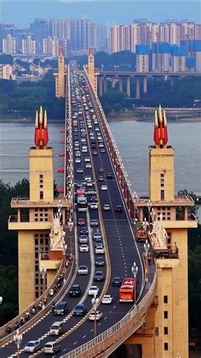 Nanjing Yangtze River Bridge 🇨🇳 | China's First Self-Designed Mega Bridge! 🌉!#shorts #travel #city