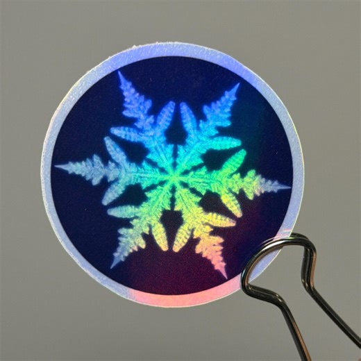 Sticker Snowflake Holographic Round - Etsy