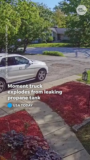 A truck exploded from a leaking propane tank in the Chicago suburbs, damaging four homes. The driver suffered non-life-threatening injuries and was taken to a hospital.