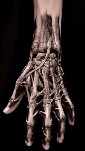 Skeleton Hand!☠️🦴👌.......#tattoos #tattooart #blackworktattoo #xraytattoo #handtattoo #anatomytattoo