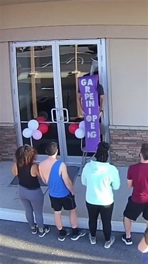 CCTV Captures Gym Grand Opening Banner Fail - You Won't Believe What Happens!