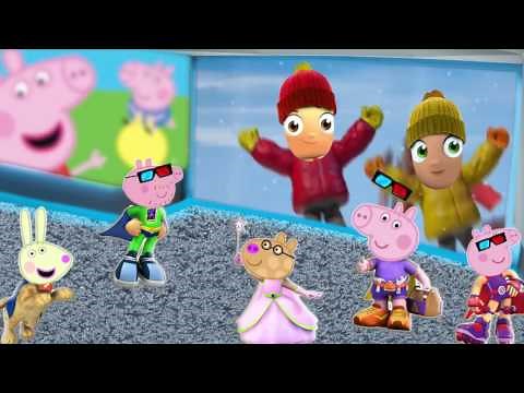 Peppa Pig & Super Why in Funny Cinema Finger Family | Nursery Rhymes For Children