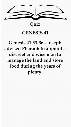 Joseph's Wisdom 💡 Saves Egypt! 🌾 GENESIS 41