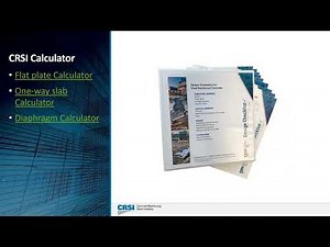 Flat Plates, One way Slabs, and Diaphragms - CRSI Design Checklist Calculator Overview