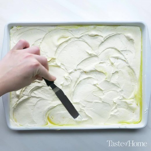 The shortbread crust is the perfect base for the fluffy top layers. Get the full recipe for Lemon Pudding Dessert: https://trib.al/m5VCaZ6 | Taste of Home