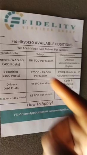 144K views · 474 reactions | Fidelity Security is looking for Armed Response Officers Requirement: ○Grade 10 ○PSIRA Registered Grade C ○Firearm competency Apply here>>Allcareersonline.co.za | Careers UP | Facebook