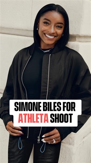 Simone Biles Fan Army | Simone Biles absolutely slaying her Athleta shoot — strength, glow, and star power on full display. 💜✨ #simonebiles #gymnast #athleta... | Instagram