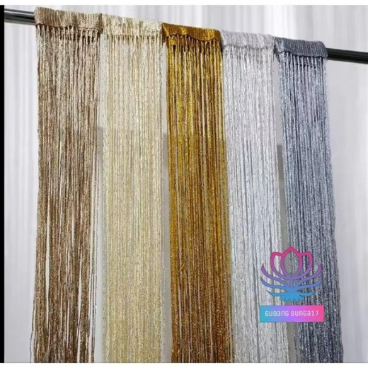 Thread Curtain Lurex Room Divider, Window Doorway Treatment, Polyester Tassel Fringe - Etsy