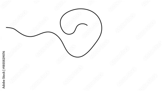 Question mark one line art animation, hand drawn asking sign, idea continuous contour motion. Query FAQ concept, finding answer video. 4k movie
