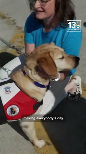 'Sage' the therapy dog returns home with USS Gerald Ford