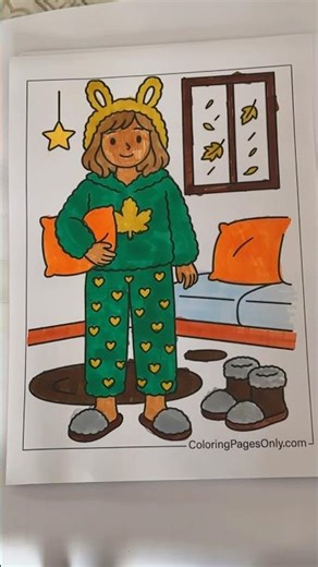 Adorable Pajama Time Coloring Page | Kids Coloring Fun