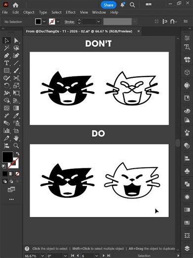 Adobe Illustrator 2026 - Tips for correctly converting Shape logos to Line logos #ducthangds