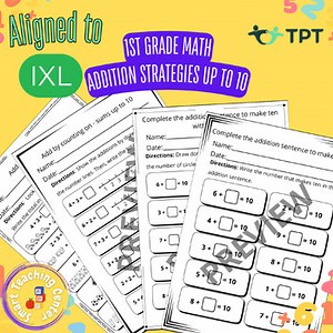 1st Grade - Addition strategies up to 10 | Worksheets
