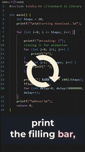 C CODE SECRETS The "\\r" Animation Trick #cprogrmming #viralshorts