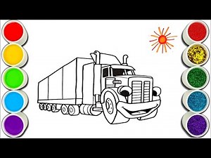 Big truck Painting and Coloring for Kids, Toddlers Easy Drawing