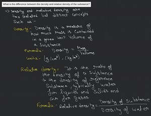 What is the difference between the density and relative density... | Filo