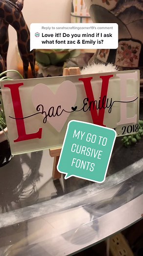 Reply to @sarahscraftingcorner19 #fonts #cursive #kg #myfavorite #cricut #dafont #etsy #tiles #love #smallbusinesscheck