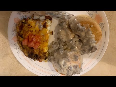 Alph Gal Recipe #2: Breakfast for Dinner (Biscuits and Gravy Along With an Omelette)