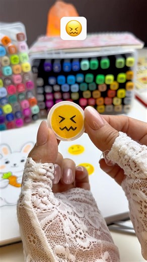 Making a Cute Emoji Sticker by Hand #art #sticker #craft #diy #stickerideas #youtubeshorts
