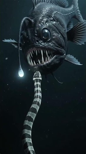 The Terrifying Real-Life Alien: Black Dragon Fish! 🐉 #shorts