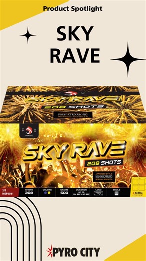 Pyro City Fireworks on Instagram: "🎆 Get ready to rave under the sky with Sky Rave! This 4-pack brings the party with 52 shots in each cake, and the stunning Nishiki Kamuro Willow effect will take your breath away. Watch it light up the sky like never before—just like in the video! 🌌 Grab yours at your local Pyro City and let the rave begin! #SkyRave #FireworksDisplay #PyroCitySpotlight #NewYearsEve #NYE2025 #NYEFireworks #BringOnTheFireworks #Goodbye2024 #Hello2025 #FireworksShow #CelebrateBi