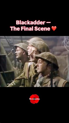 Simon Cropper on Instagram: "Blackadder — The Final Scene That Left Us Heartbroken” 🌺❤️🇬🇧 The ending of Blackadder Goes Forth remains one of the most unforgettable moments in British TV history. A show known for razor-sharp humour suddenly turned serious — capturing the fear, courage, and tragic reality faced by so many young men in the trenches of WWI. Yesterday was Remembrance Day in the UK, and this scene hits even harder. The laughter stops, the jokes fall silent, and