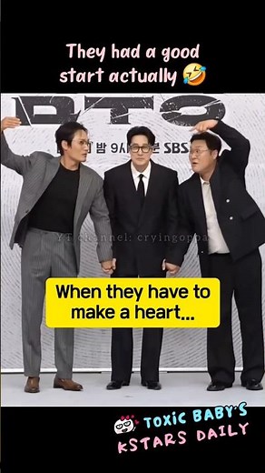 ​The most chaotic heart pose by 3 Ajussi🤣 #agentkimreactivated #sojisub #yoonkyungho #choidaehoon