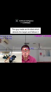 Witness the brilliance of Al in action as this guy unveils his remarkable creation-an Al-powered robot that tracks and follows its target effortlessly. Wanna learn more about Ai? Follow (us) @artificialintelligence.co 料 | Artificial Intelligence | Facebook