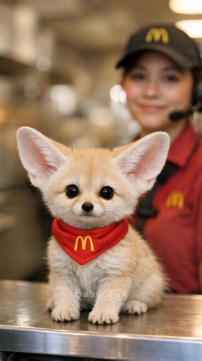 Cute Baby Fox got you 🍔 🦊 !! #cute #cat #babyfox