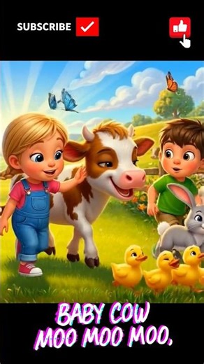 Baby Cow Moo Moo 🐮 | Fun Kids Rhyme Song | #shorts