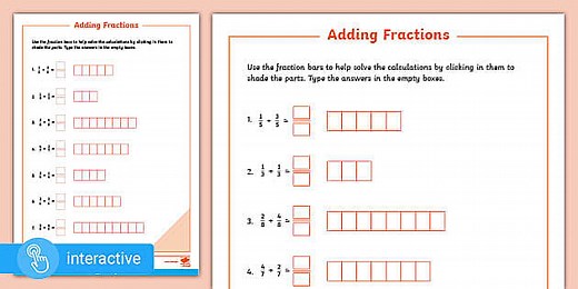 Interactive PDF: White Rose Maths Supporting Year 4: Spring Block 3 Fractions: Add Fractions (Y3 Revision)