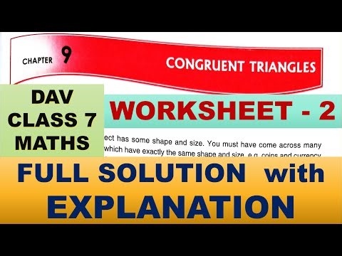 DAV CLASS 7 MATHS CHAPTER 9 | WORKSHEET 2 | FULL SOLUTION | MATHS SOLUTION | EXPLANATION