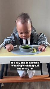 Day 1 of starting solids with baby Kai! Let me know if you’d like me to share more of his first few meals!For his very first meal, I offered steamed broccoli (great source of iron) and avocado (great source of healthy fats). I made sure that the broccoli was steamed really well so that I could easily smash it between my fingers and offered a large piece with a long stem that he could use as a “handle.” I used a crinkle cutter to give the avocado slices a little grip. He barely ate anything from 