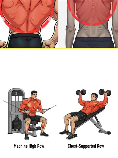 Do Machine High Row Chest-Supported Row to Build Upper & Mid-Back Thickness. #backworkout #loweback #upperbackexercise #workouttips #fitness