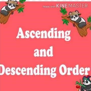 Ascending and descending order