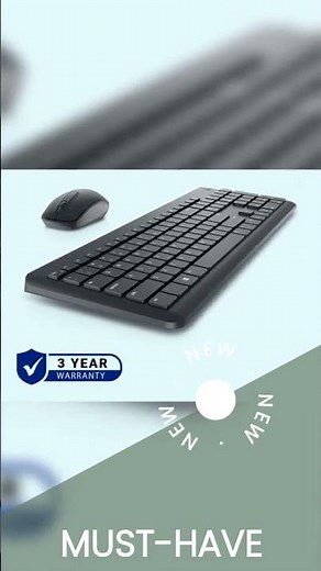 Dell KM3322W Wireless USB Keyboard and Mouse Combo, Anti-Fade & Spill-Resistant Keys, up to 36 Mo...