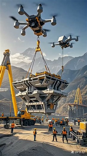 🚧 Ultimate Drone Power: Lifting a Huge Modular Structure on Site